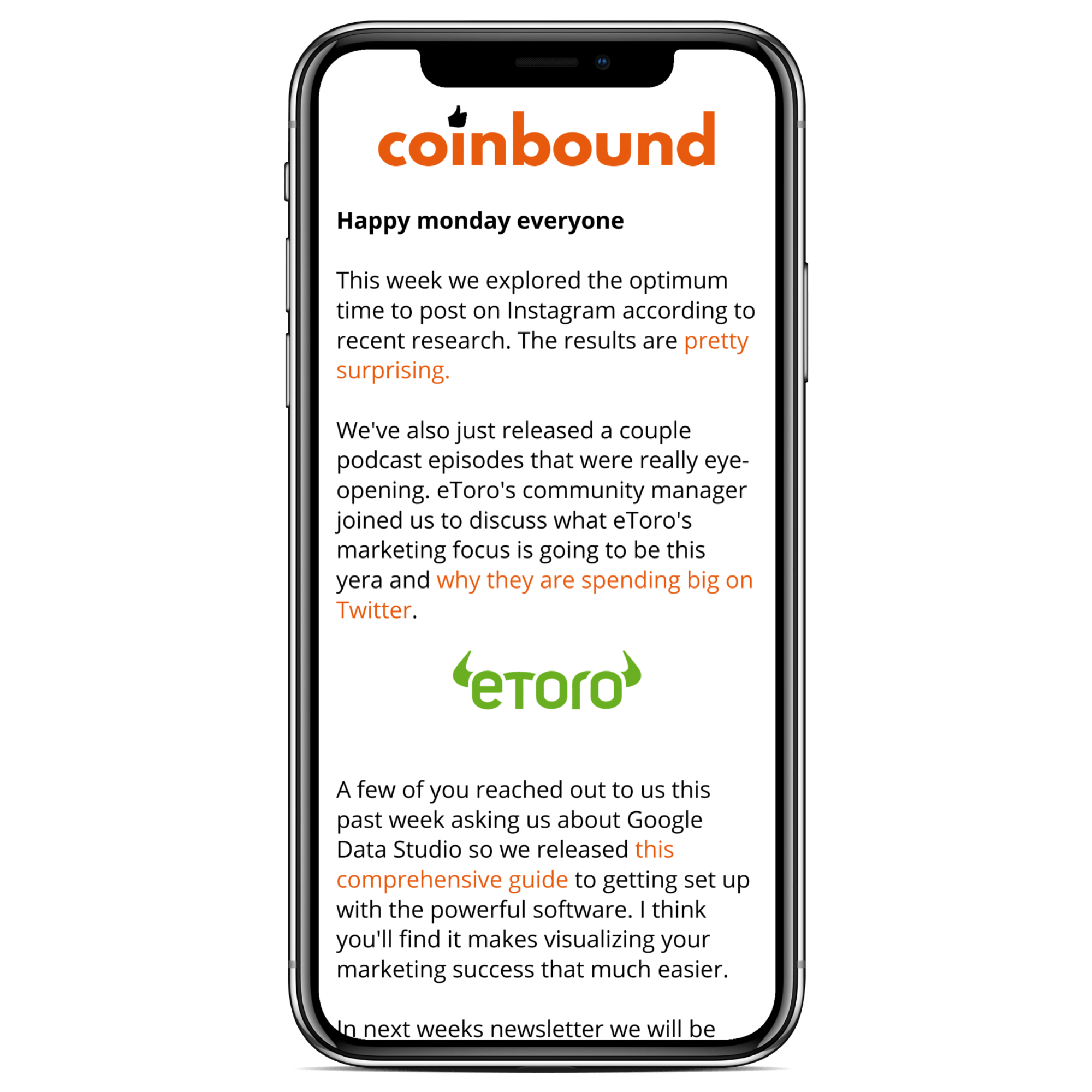 Coinbound Crypto Marketing Demo Screenshot Phone